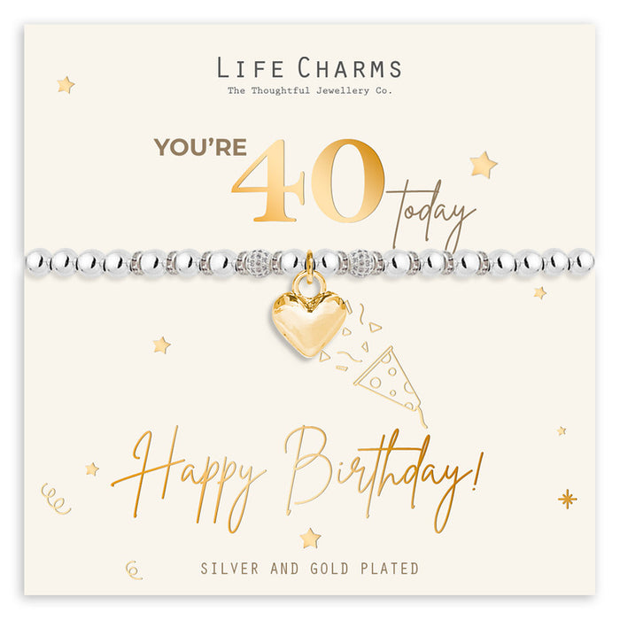 Life Charms Happy 40th Birthday Bracelet