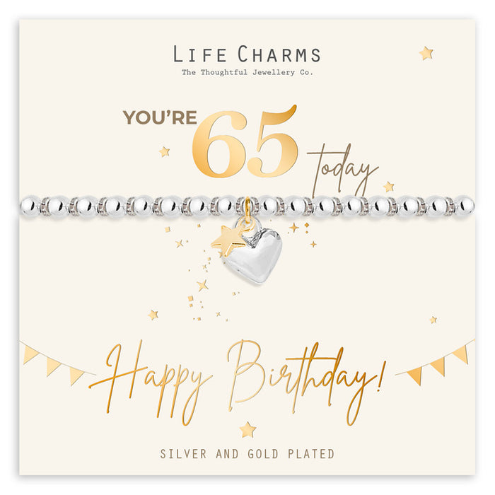 Life Charms Happy 65th Birthday Bracelet