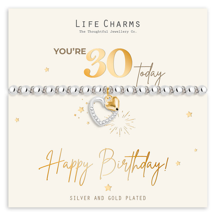 Life Charms Happy 30th Birthday Bracelet