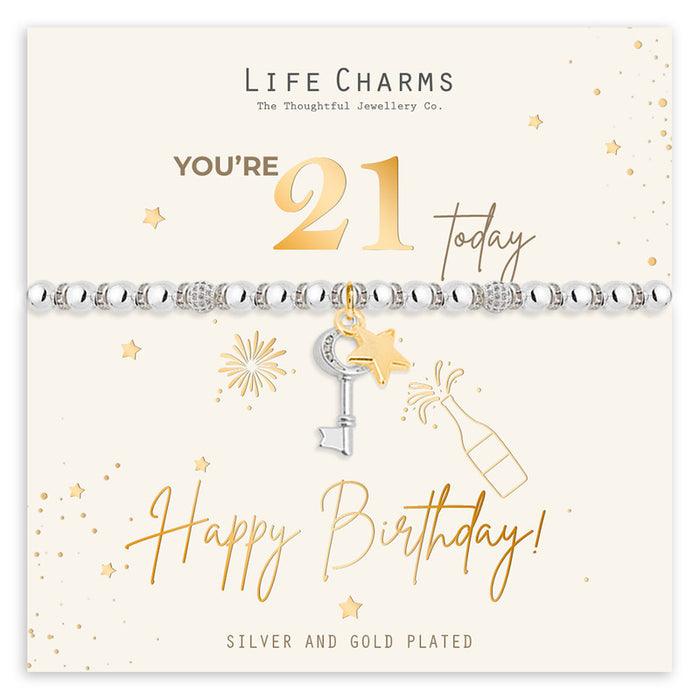 Life Charms Happy 21st Birthday Bracelet