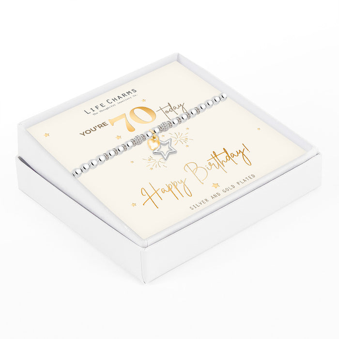 Life Charms Happy 70th Birthday Bracelet