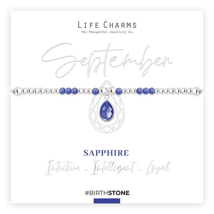 Life Charms Silver Birthstone September Bracelet