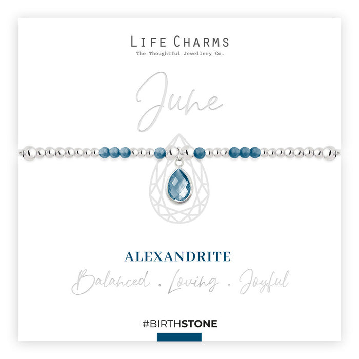 Life Charms Silver Birthstone June Bracelet