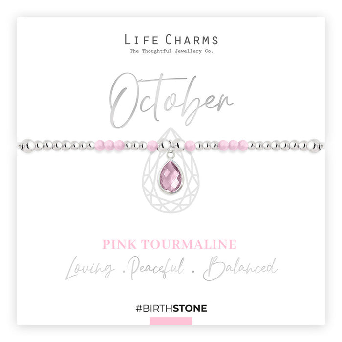 Life Charms Silver Birthstone October Bracelet