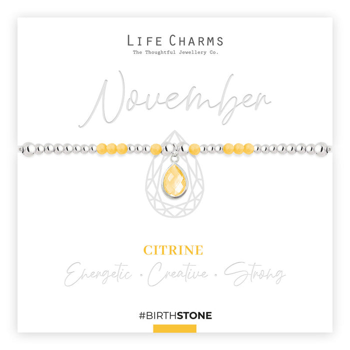 Life Charms Silver Birthstone November Bracelet