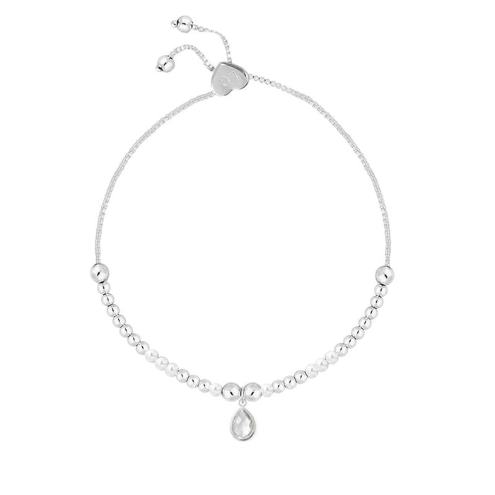 Life Charms Silver Birthstone April Bracelet