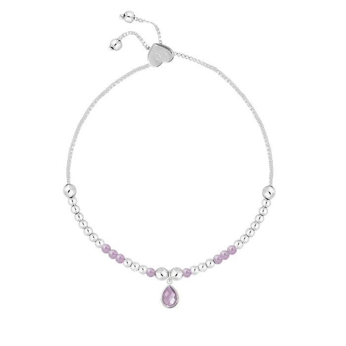 Life Charms Silver Birthstone February Bracelet