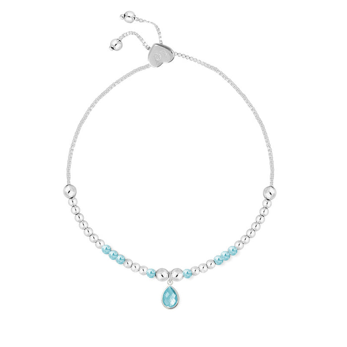 Life Charms Silver Birthstone March Bracelet