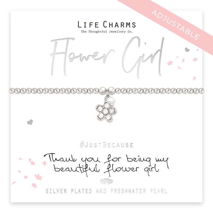 Life Charms Thank You Flower Girl Bracelet