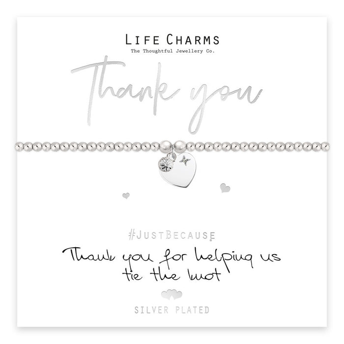 Life Charms Thank You Tie The Knot Bracelet