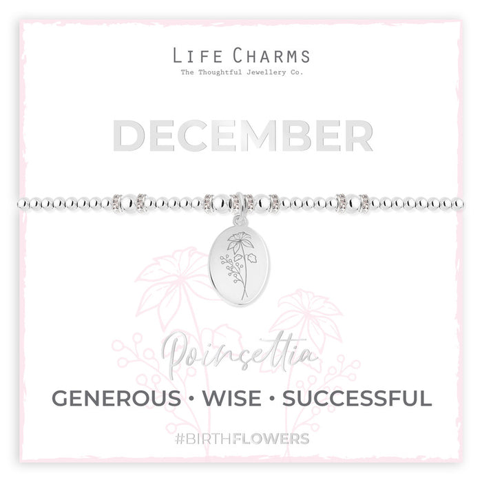 Life Charms Silver Birth Flower December Bracelet