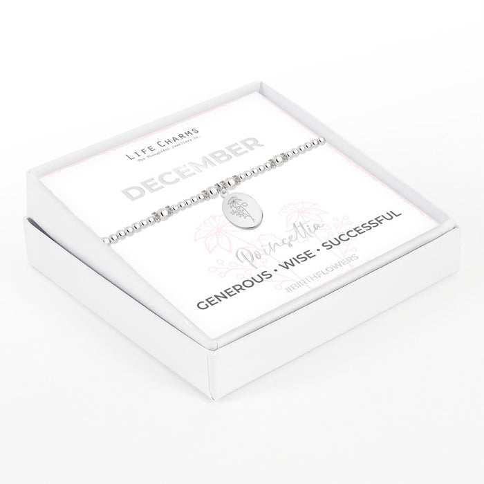 Life Charms Silver Birth Flower December Bracelet