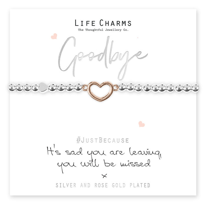 Life Charms Silver Sad You Are Leaving Bracelet