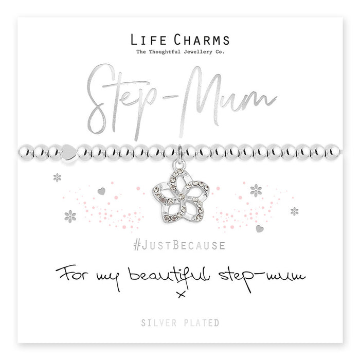 Life Charms Silver Step Mum Bracelet