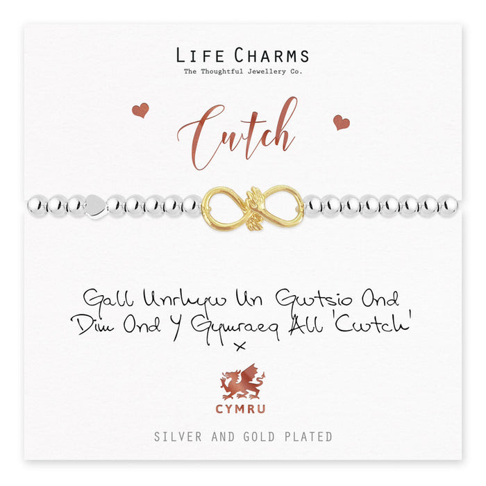 Life Charms Silver Welsh Cwtch (Cuddle) Bracelet