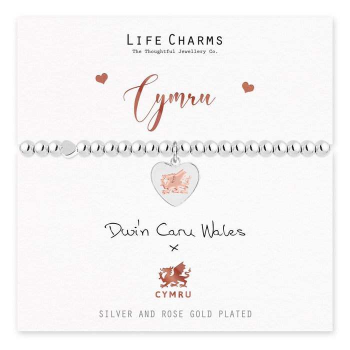 Life Charms Silver Welsh - Cymru Bracelet