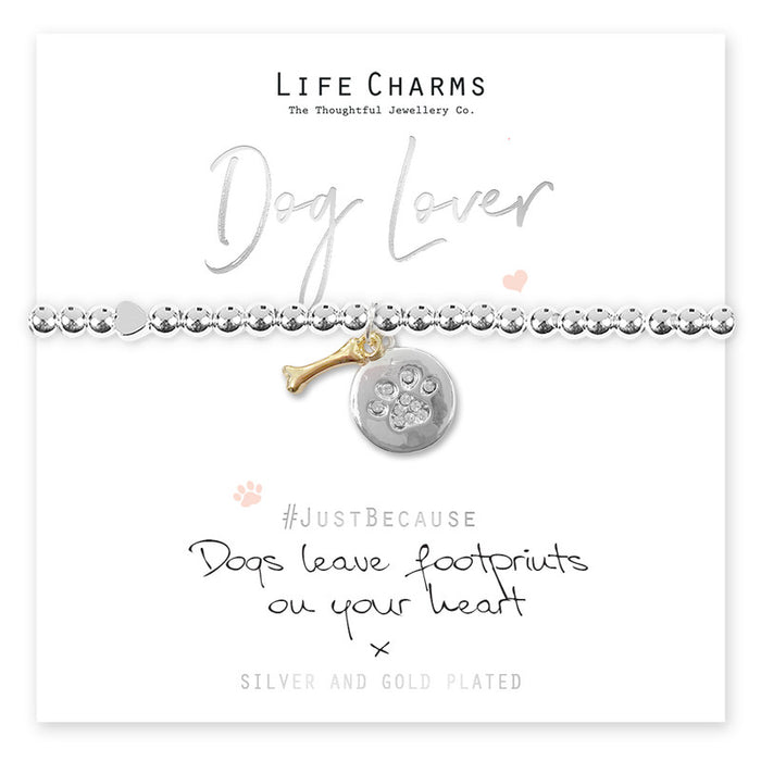 Life Charms Silver Dog Bracelet