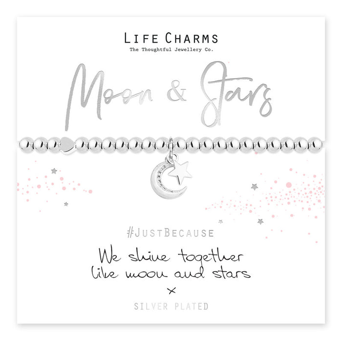 Life Charms Silver Moon & Stars Bracelet