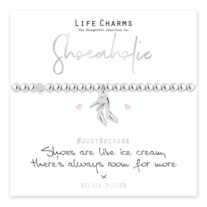 Life Charms Silver Shoeaholic Bracelet