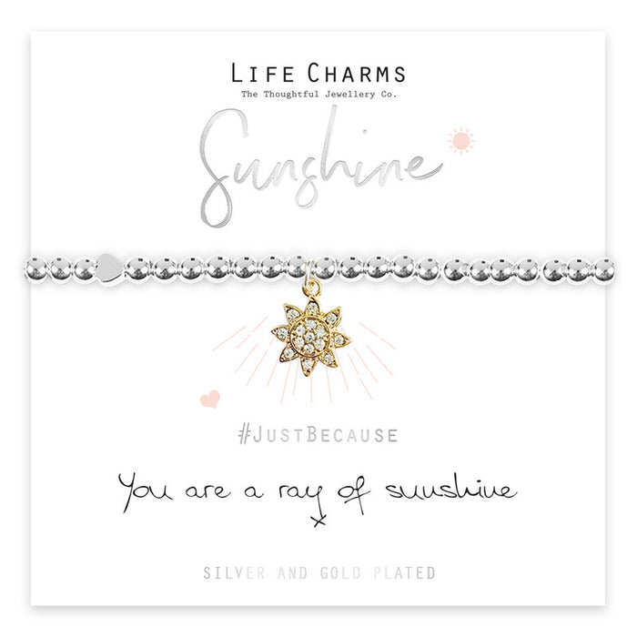 Life Charms You Are A Ray Of Sunshine Gold Bracelet