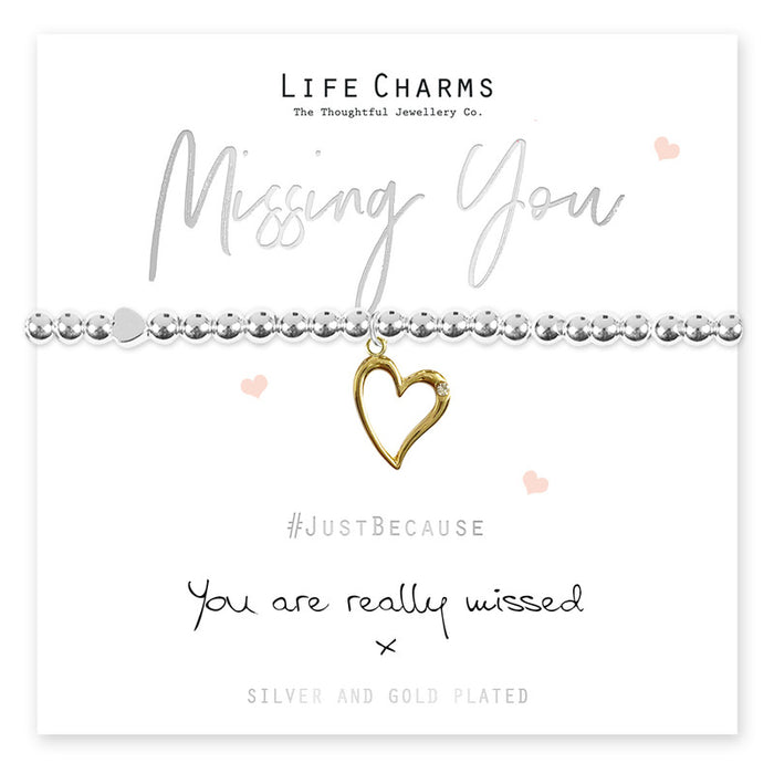 Life Charms I'm Missing You Gold Bracelet