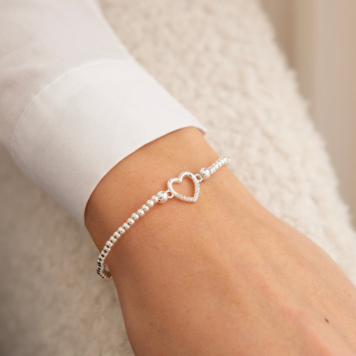 Life Charms Silver EFY Crystal Heart Bracelet