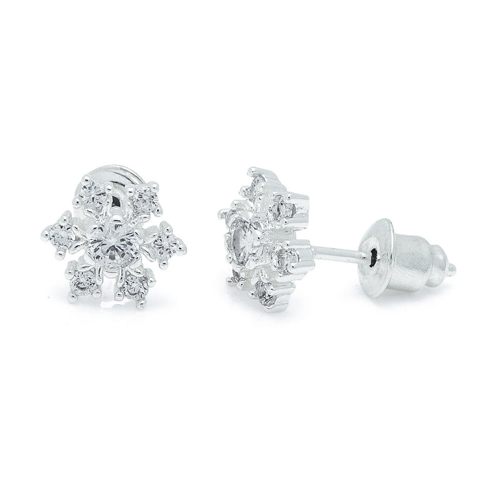 Life Charms Snowflake Silver Studs