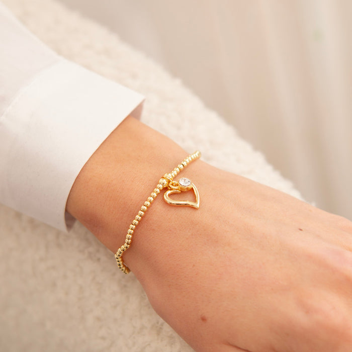 Life Charms Dazzling Open heart Gold Bracelet