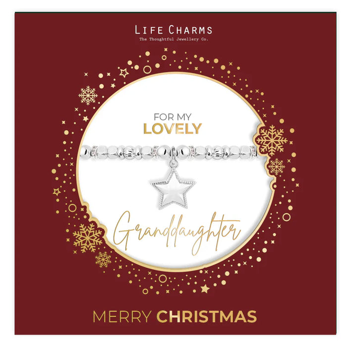 Life Charms Lovely Granddaughter Sparkly Bracelet In Christmas Sleeve