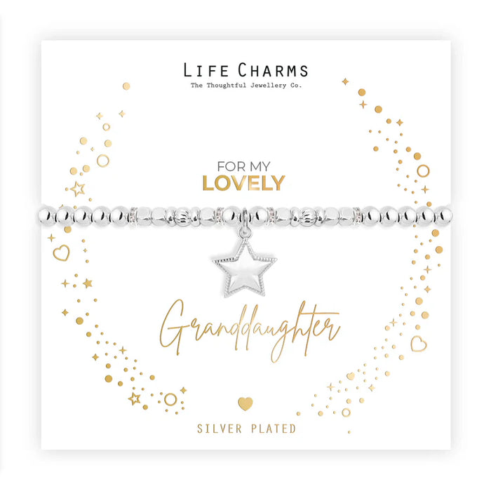Life Charms Lovely Granddaughter Sparkly Bracelet In Christmas Sleeve