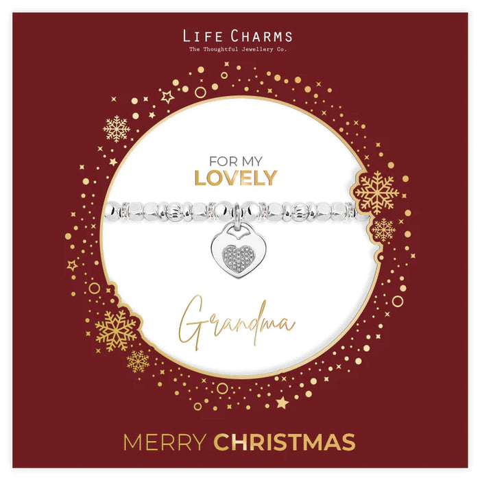 Life Charms Lovely Grandma Sparkly Bracelet In Christmas Sleeve
