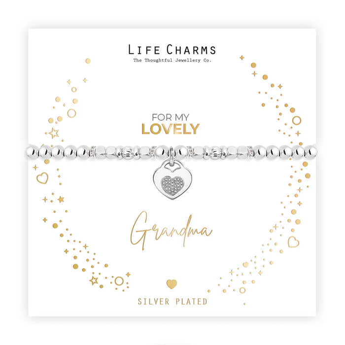 Life Charms Lovely Grandma Sparkly Bracelet In Christmas Sleeve