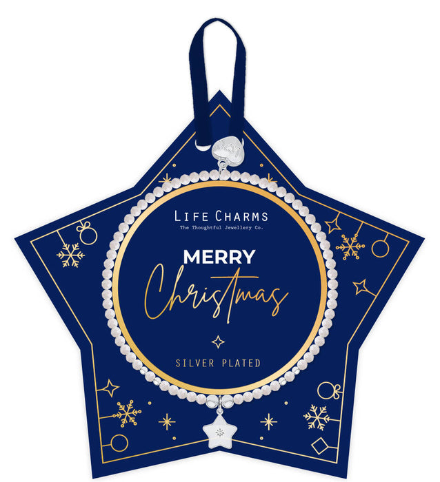 Life Charms Merry Christmas Crystal Charm Bracelet On A Hanging Card