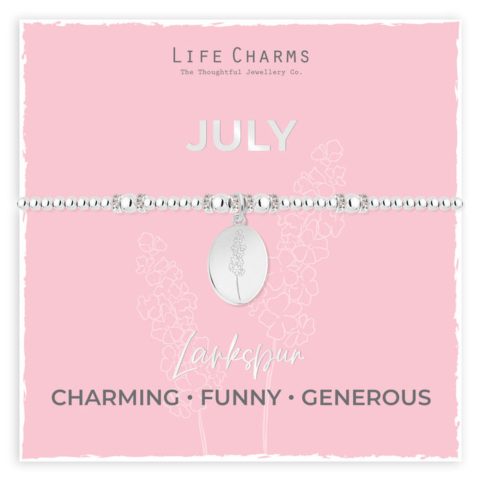 Life Charms Silver Birth Flower July Bracelet