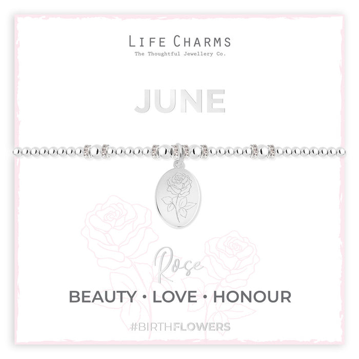Life Charms Silver Birth Flower June Bracelet