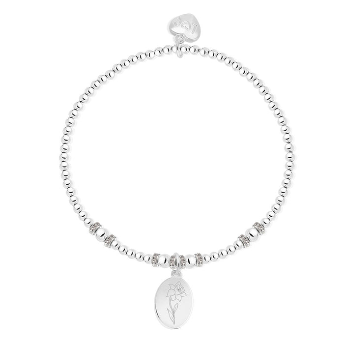 Life Charms Silver Birth Flower March Bracelet