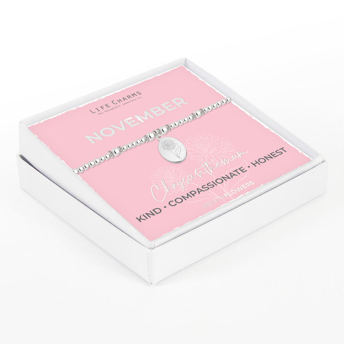 Life Charms Silver Birth Flower November Bracelet