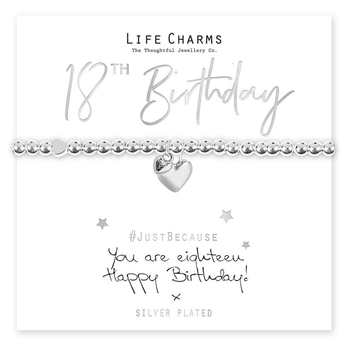 Life Charms Silver You Are 18 Hearts Bracelet