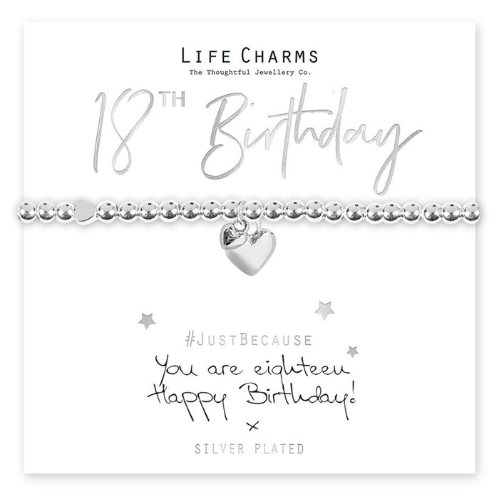Life Charms Silver You Are 18 Hearts Bracelet