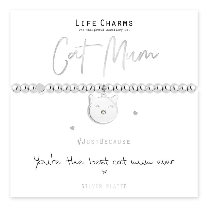 Life Charms Silver Cat Mum Bracelet