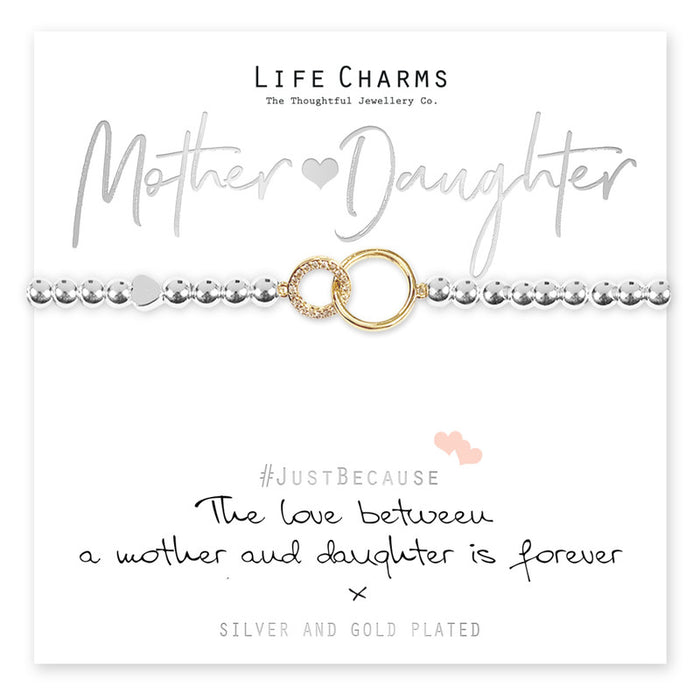 Life Charms Silver Love Between Mother & Daughter Bracelet