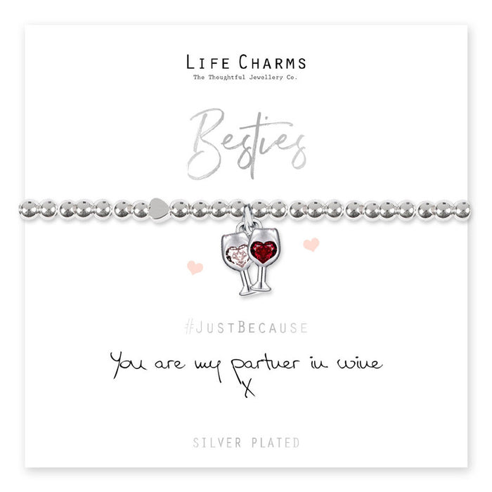 Life Charms Silver Partners In Wine Bracelet