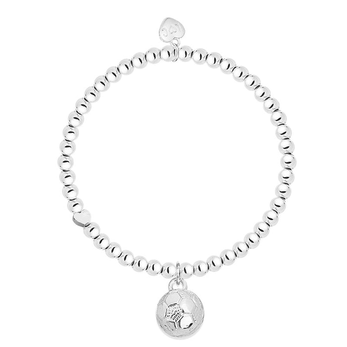 Life Charms Silver Soccer Girl Bracelet