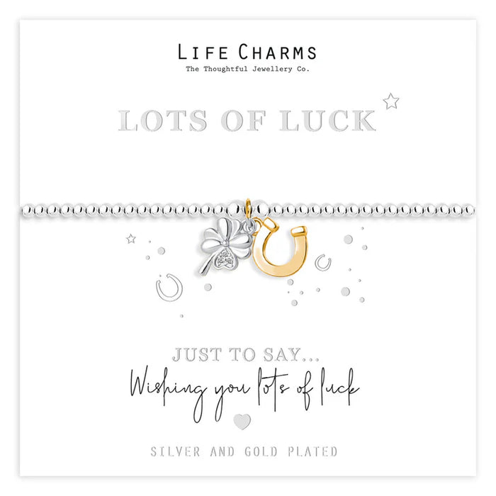 Life Charms Just To Say Lots Of Luck Clover & Horseshoe Charm Bracelet