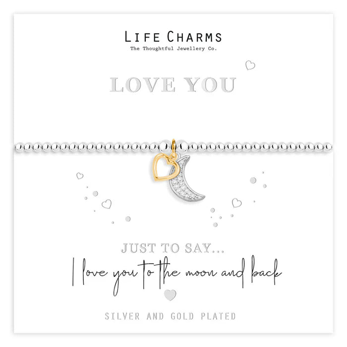Life Charms Just To Say Moon & Heart Charm Bracelet