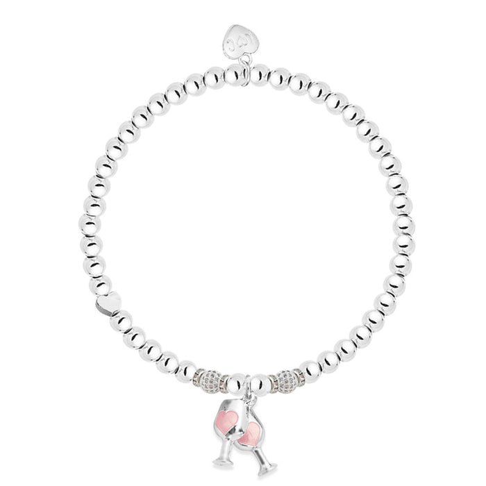 Life Charms Silver Happy Birthday Bestie Bracelet