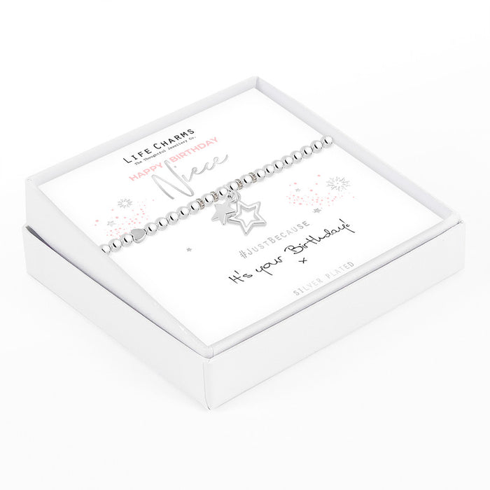 Life Charms Silver Happy Birthday Niece Bracelet