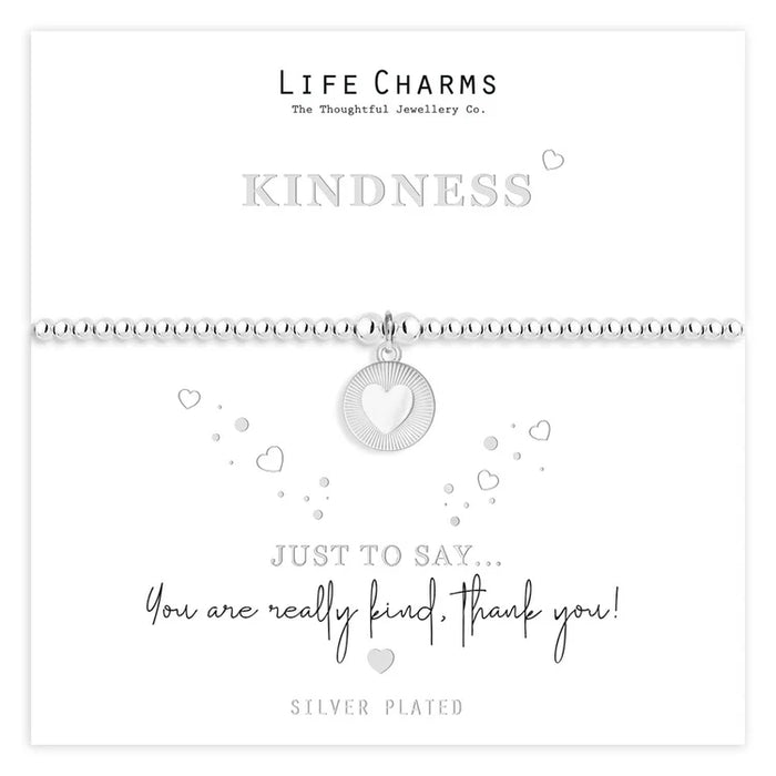 Life Charms Silver Just To Say Kindness Heart Charm Bracelet