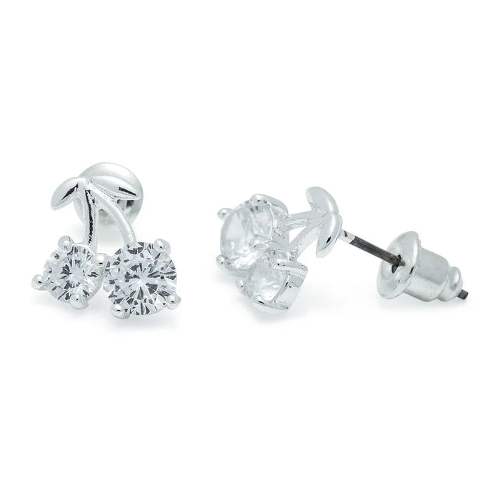 Life Charms Cherry Drops Silver Studs
