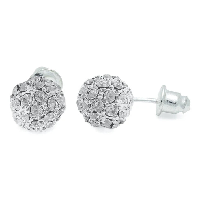 Life Charms Crystal Disco Ball Silver Studs